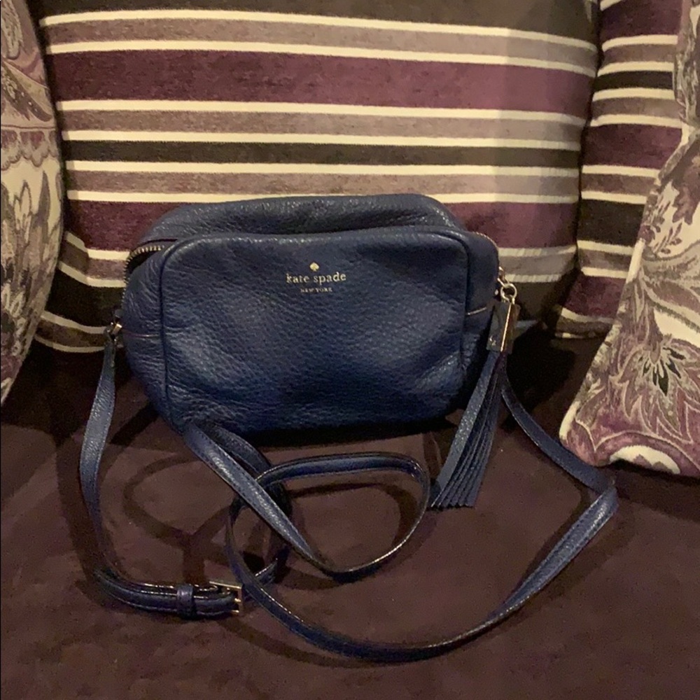 Kate Spade navy blue crossbody bag w/tassel
